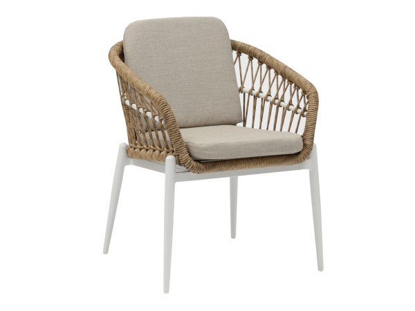 ΠΟΛΥΘΡΟΝΑ ΑΛΟΥΜΙΝΙΟΥ GALDIN HM6272.02 ΛΕΥΚΟ ΜΕ ΜΠΕΖ-P.E.RATTAN ΦΥΣΙΚΟ 61x65x82Υεκ