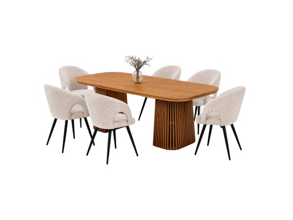 ΣΕΤ ΤΡΑΠΕΖΑΡΙΑΣ 7ΤΜΧ ΕΠΕΚΤΕΙΝΟΜΕΝΟ CORNEL HM12107.02 MDF--ΥΦΑΣΜΑ ΜΠΕΖ ΣΕΤ ΤΡΑΠΕΖΑΡΙΑΣ 7ΤΜΧ ΕΠΕΚΤΕΙΝΟΜΕΝΟ CORNEL HM12107.02 MDF--ΥΦΑΣΜΑ ΜΠΕΖ