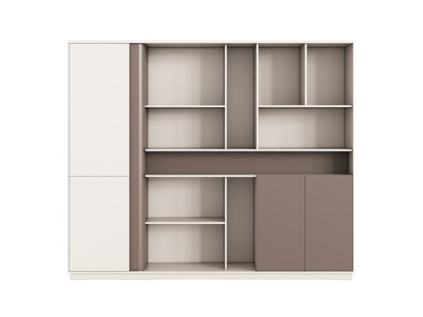 ΒΙΒΛΙΟΘΗΚΗ ΓΡΑΦΕΙΟΥ NEWLINE HM18279 ΜΕΛΑΜΙΝΗ ΛΕΥΚΗ & ΚΑΦΕ 240x40x200Υεκ.