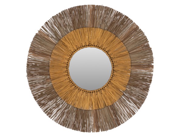 ΚΑΘΡΕΠΤΗΣ ΤΟΙΧΟΥ ΣΤΡΟΓΓΥΛΟΣ ΠΛΑΙΣΙΟ MENDONG GRASS ΣΕ ΧΡΩΜΑ ΦΥΣΙΚΟ ΧΡΥΣΟ Φ70εκ.HM7800