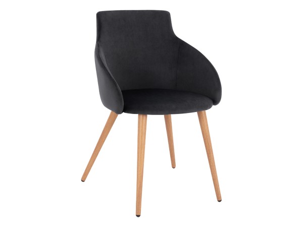 ΠΟΛΥΘΡΟΝΑΚΙ IVY ΒΕΛΟΥΔΟ ΜΑΥΡΟ ΚΑΙ ΜΕΤΑΛΛΙΚΑ ΠΟΔΙΑ HM8546.04 53x55x79 εκ.