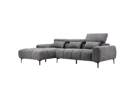 ΚΑΝΑΠΕΣ ΑΡΙΣΤΕΡΗ ΓΩΝΙΑ DIVYA HM3267.12L ΓΚΡΙ ΥΦΑΣΜΑ 264x175x99Υεκ.