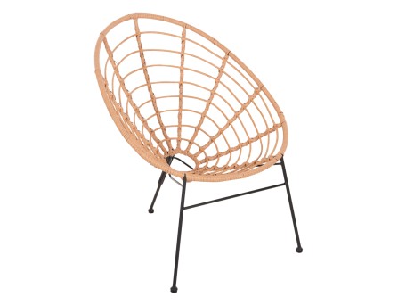 ΠΟΛΥΘΡΟΝΑ ΤΥΠΟΥ ΦΩΛΙΑ ΜΕΤΑΛΛΙΚΗ ALLEGRA HM5458.11 ΜΕ WICKER ΜΠΕΖ 73x78x88Υεκ.