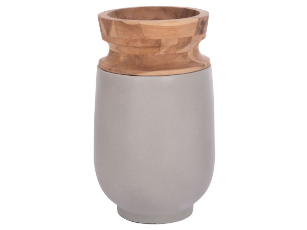 ΔΙΑΚΟΣΜΗΤΙΚΟ ΒΑΖΟ ΔΑΠΕΔΟΥ LINTER HM4662.03S FIBER CEMENT ΓΚΡΙ--ΞΥΛΟ ΤΕΑΚ Φ34x60Υεκ.