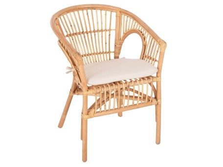 ΠΟΛΥΘΡΟΝΑ DAMPAR HM9929.04 RATTAN ΣΕ ΦΥΣΙΚΟ-ΛΕΥΚΟ ΜΑΞΙΛΑΡΙ 59x61x80Υεκ.