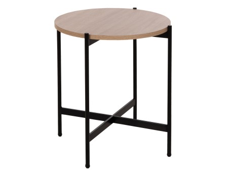 ΒΟΗΘΗΤΙΚΟ ΤΡΑΠΕΖΙ HM9589.03 MDF SONAMA-ΜΑΥΡΗ ΜΕΤΑΛΛΙΚΗ ΒΑΣΗ Φ50x55Υεκ.