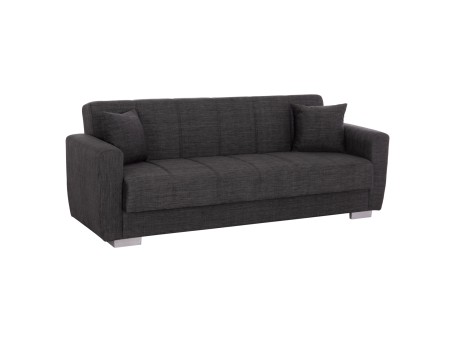 ΚΑΝΑΠΕΣ ΚΡΕΒΑΤΙ POLYA ΤΡΙΘΕΣΙΟΣ HM3240.03 ΓΚΡΙ 215x85x76Υ εκ.