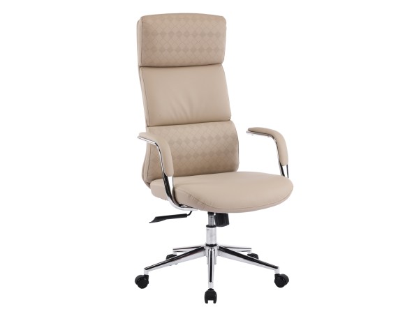 ΚΑΡΕΚΛΑ ΓΡΑΦΕΙΟΥ MEITE HM18353.02 ΜΠΕΖ PU ΔΕΡΜΑ--ΒΑΣΗ ΧΡΩΜΙΟΥ 66x71x127Υεκ