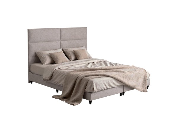 ΚΡΕΒΑΤΙ ΥΠΕΡΔΙΠΛΟ MILO ΑΠΟ ΜΠΕΖ ΥΦΑΣΜΑ HM628.32 ΓΙΑ ΣΤΡΩΜΑ 180x200 εκ.