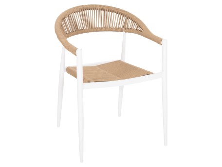 ΠΟΛΥΘΡΟΝΑ ΑΛΟΥΜΙΝΙΟΥ GRET HM5854.01 ΛΕΥΚΗ PE RATTAN ΜΠΕΖ 56x55,5x78Υεκ.