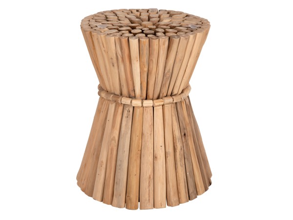 ΤΡΑΠΕΖΙ ΒΟΗΘΗΤΙΚΟ ΣΤΡΟΓΓΥΛΟ COOTER HM9792 ΚΛΑΔΙΑ ΞΥΛΟΥ ΤΕΑΚ ΦΥΣΙΚΟ Φ37x50Υεκ.