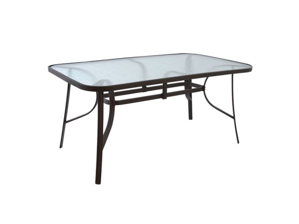 ΤΡΑΠΕΖΙ BRUNO 160Χ90Χ72Υεκ. ΜΕΤΑΛΛΙΚΟ ΚΑΦΕ ΜΕ ΓΥΑΛΙΝΗ ΕΠΙΦΑΝΕΙΑ HM5074.02