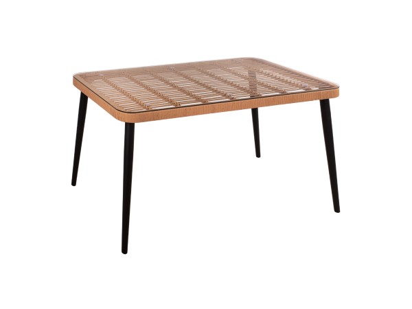 ΤΡΑΠΕΖΙ ΜΕΤΑΛΛΙΚΟ ALLEGRA HM5537 ΜΕ WICKER ΣΕ ΜΠΕΖ ΑΠΟΧΡΩΣΗ & ΓΥΑΛΙ 140X80X78 εκ. ΤΡΑΠΕΖΙ ΜΕΤΑΛΛΙΚΟ ALLEGRA HM5537 ΜΕ WICKER ΣΕ ΜΠΕΖ ΑΠΟΧΡΩΣΗ & ΓΥΑΛΙ 140X80X78 εκ.