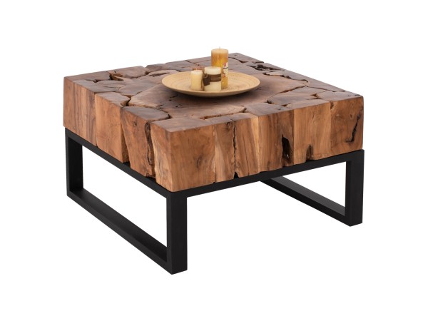 ΤΡΑΠΕΖΙ ΣΑΛΟΝΙΟΥ PIEN HM9354 ΑΠΟ ΜΑΣΙΦ ΞΥΛΟ ΤEAK ΦΥΣΙΚΟ 80X80X48Yεκ.