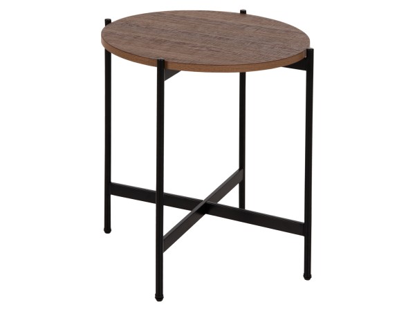 ΒΟΗΘΗΤΙΚΟ ΤΡΑΠΕΖΙ HM9589.04 MDF ΚΑΡΥΔΙ-ΜΑΥΡΗ ΜΕΤΑΛΛΙΚΗ ΒΑΣΗ Φ50x55Υεκ.