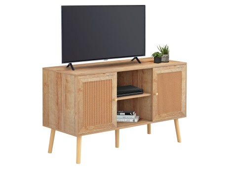 ΕΠΙΠΛΟ TV ΜΕΛΑΜΙΝΗΣ COLM ΜΕ ΠΟΡΤΕΣ RATTAN HM9223.11 ΣΕ ΧΡΩΜΑ ΦΥΣΙΚΟ 120x39x56,5Υεκ.