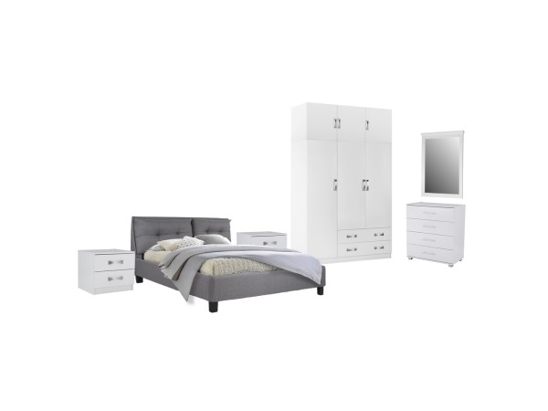 ΣΕΤ ΚΡΕΒΑΤΟΚΑΜΑΡΑΣ 6ΤΜΧ CARLY HM10884.05 ΜΕΛΑΜΙΝΗ ΛΕΥΚΗ-ΥΦΑΣΜΑ ΓΚΡΙ ΣΕΤ ΚΡΕΒΑΤΟΚΑΜΑΡΑΣ 6ΤΜΧ CARLY HM10884.05 ΜΕΛΑΜΙΝΗ ΛΕΥΚΗ-ΥΦΑΣΜΑ ΓΚΡΙ