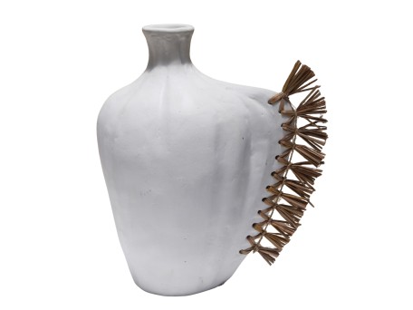 ΕΠΙΤΡΑΠΕΖΙΟ ΔΙΑΚΟΣΜΗΤΙΚΟ JEBB HM4689.02 ΛΕΥΚΗ ΤΕΡΑΚΟΤΑ & GRASS--23.5x16x33Υεκ.