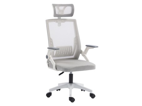 ΚΑΡΕΚΛΑ ΓΡΑΦΕΙΟΥ MATRON HM1226.02 ΛΕΥΚΟ PP--ΑΝΟΙΧΤΟ ΓΚΡΙ MESH 47x47x128Υεκ