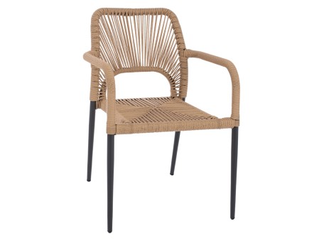 ΠΟΛΥΘΡΟΝΑ ΑΛΟΥΜΙΝΙΟΥ NOJO HM5771.02 ΓΚΡΙ ΜΕ P.E.TWIST RATTAN ΜΠΕΖ 55x63x82Y εκ.