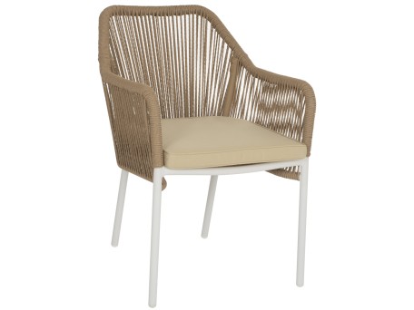 ΠΟΛΥΘΡΟΝΑ ΑΛΟΥΜΙΝΙΟΥ HM5855.01 ΛΕΥΚΟ ΜΕ ΣΧΟΙΝΙ WICKER PE ΜΠΕΖ 56x66x82 εκ.