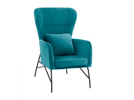 ΠΟΛΥΘΡΟΝΑ ΜΠΕΡΖΕΡΑ ΒΕΛΟΥΔΟ ΤΙΡΚΟΥΑΖ ΜΕ ΜΕΤΑΛΛΙΚΟ ΜΑΥΡΟ ΠΟΔΙ HM8721.08 67x80x102 εκ.