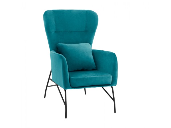 ΠΟΛΥΘΡΟΝΑ ΜΠΕΡΖΕΡΑ ΒΕΛΟΥΔΟ ΤΙΡΚΟΥΑΖ ΜΕ ΜΕΤΑΛΛΙΚΟ ΜΑΥΡΟ ΠΟΔΙ HM8721.08 67x80x102 εκ.