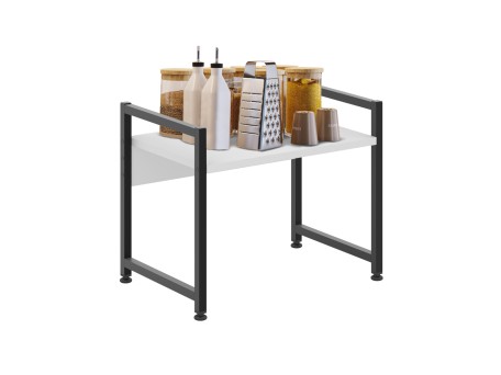 ΡΑΦΙ ΠΑΓΚΟΥ ΚΟΥΖΙΝΑΣ BECKO HM18219.01 ΜΕΛΑΜΙΝΗ ΣΕ ΛΕΥΚΟ-ΜΑΥΡΟ ΜΕΤΑΛΛΟ 53x35x41Υεκ.