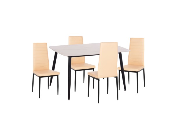 ΣΕΤ ΤΡΑΠΕΖΑΡΙΑΣ 5ΤΜΧ RAVEN HM21266.01 ΚΕΡΑΜΙΚΟ TOP ΛΕΥΚΟ ΜΑΡΜΑΡΟ--ΚΡΕΜ PU