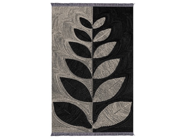 ΧΑΛΙ ΣΑΛΟΝΙΟΥ ΜΕ ΚΡΟΣΙΑ JOSIANE ΜΠΕΖ ΜΑΥΡΟ HM7675.40 160X230εκ.