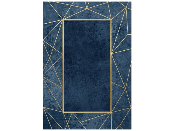 ΧΑΛΙ ΣΑΛΟΝΙΟΥ ΜΕ ΚΡΟΣΙΑ JOSIANE ΜΠΛΕ - ΧΡΥΣΟ HM7675.28 160X230 εκ.