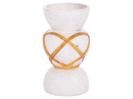 ΔΙΑΚΟΣΜΗΤΙΚΟ ΒΑΖΟ ΔΑΠΕΔΟΥ MAYNARD HM4672.02S FIBER CEMENT ΛΕΥΚΟ--RATTAN Φ27.5x50Υεκ