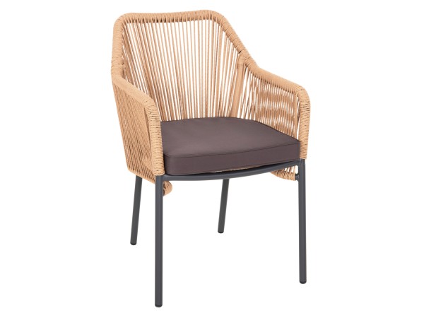 ΠΟΛΥΘΡΟΝΑ ΑΛΟΥΜΙΝΙΟΥ HM5855.02 ΑΝΘΡΑΚΙ ΜΕ ΣΧΟΙΝΙ WICKER PE 56x66x82 εκ.