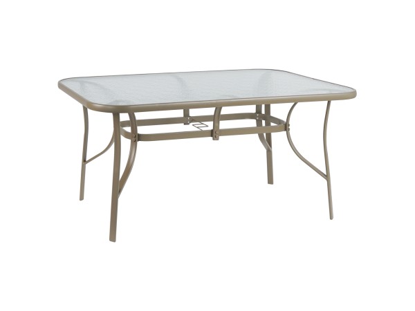 ΤΡΑΠΕΖΙ BRUNO 150X90Χ72Υεκ. ΜΕΤΑΛΛΙΚΟ ΣΑΜΠΑΝΙ ΜΕ ΓΥΑΛΙΝΗ ΕΠΙΦΑΝΕΙΑ HM5145.04