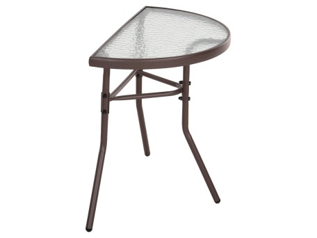 ΤΡΑΠΕΖΙ ΗΜΙΚΥΚΛΙΚΟ LIMA HM5967.02 ΜΕΤΑΛΛΙΚΟ ΚΑΦΕ ΜΕ ΓΥΑΛΙΝΟ TOP 70x40x64,5Υεκ.