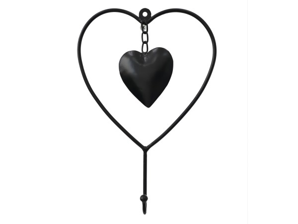 ΔΙΑΚΟΣΜΗΤΙΚΟ ΤΟΙΧΟΥ ΜΕΤΑΛΛΙΚΟ ΜΑΥΡΗ ΚΑΡΔΙΑ HM7563 18.4x4.4x26.7 εκ.