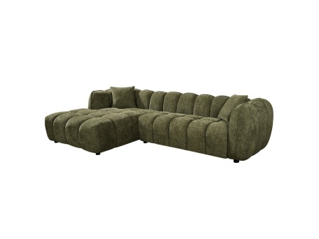 ΚΑΝΑΠΕΣ ΓΩΝΙΑ (ΑΡΙΣΤΕΡΗ) LYKKE HM3326.03L ΠΡΑΣΙΝΟ ΥΦΑΣΜΑ 280x89-165(η γωνία)x70Υεκ