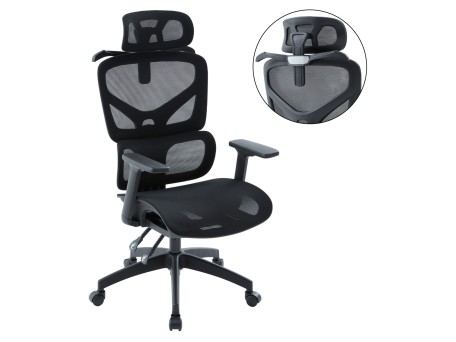 ΚΑΡΕΚΛΑ ΓΡΑΦΕΙΟΥ APEX HM1227.01 ΜΑΥΡO MESH & PP 68x68x120-130Υεκ