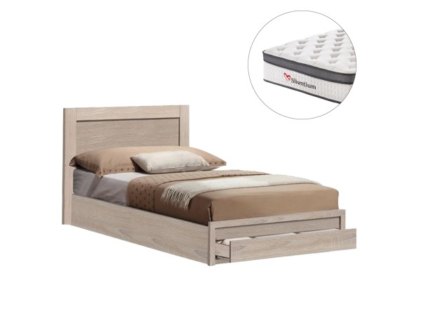 ΚΡΕΒΑΤΙ ΜΟΝΟ ΜΕ ΣΥΡΤΑΡΙ & ΣΤΡΩΜΑ MELANY HM10745.02 ΜΕΛΑΜΙΝΗ SONAMA--ΓΙΑ 90x190εκ