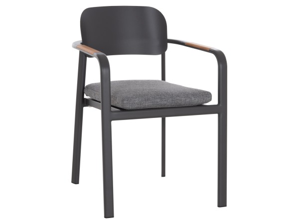 ΠΟΛΥΘΡΟΝΑ ΤΡΑΠΕΖΑΡΙΑΣ ELARA HM6414.01 ΓΚΡΙ ΑΛΟΥΜΙΝΙΟ-OLEFIN--ΞΥΛΟ TEAK 56x62x78Υεκ.