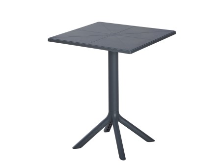 ΤΡΑΠΕΖΙ ΠΟΛΥΠΡΟΠΥΛΕΝΙΟΥ ΤΕΤΡΑΓΩΝΟ TERRIN HM6125.20 ΣΚΟΥΡΟ ΓΚΡΙ 60,5x60,5x76,5Υεκ.