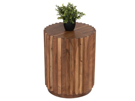 ΒΟΗΘΗΤΙΚΟ ΤΡΑΠΕΖΙ ΣΤΡΟΓΓΥΛΟ SEDGE HM9696 ΜΑΣΙΦ ΑΚΑΚΙΑ-ΦΥΣΙΚΟ ΧΡΩΜΑ Φ40x50Υεκ.