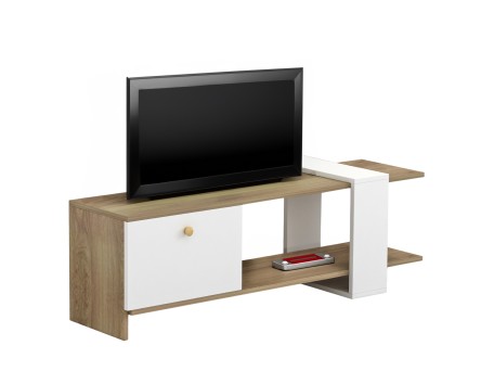 ΕΠΙΠΛΟ ΤΗΛΕΟΡΑΣΗΣ HENRIETTE HM8900.11 ΜΕΛΑΜΙΝΗ ΣΕ SONAMA-ΛΕΥΚΟ 120x25x37Υεκ.