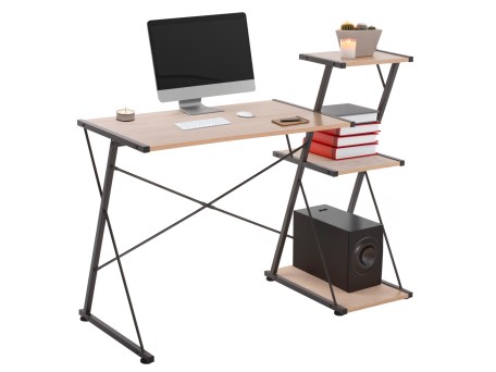 ΓΡΑΦΕΙΟ NOREX HM9317 ΜΕΤΑΛΛΙΚΟ ΜΑΥΡΟ ΜΕ MDF ΕΠΙΦΑΝΕΙΑ ΣΕ ΟΑΚ 116X48X89,5Υεκ.