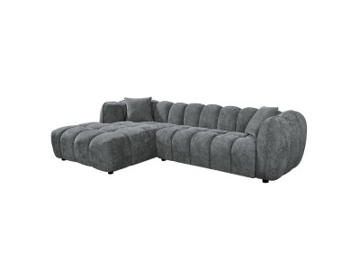 ΚΑΝΑΠΕΣ ΓΩΝΙΑ (ΑΡΙΣΤΕΡΗ) LYKKE HM3326.01L ΓΚΡΙ ΥΦΑΣΜΑ 280x89-165(η γωνία)x70Υ εκ.