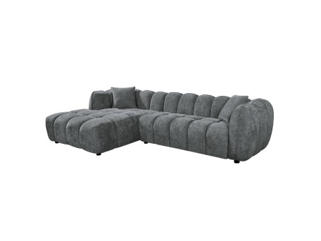 ΚΑΝΑΠΕΣ ΓΩΝΙΑ (ΑΡΙΣΤΕΡΗ) LYKKE HM3326.01L ΓΚΡΙ ΥΦΑΣΜΑ 280x89-165(η γωνία)x70Υ εκ.