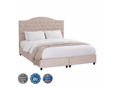 ΚΡΕΒΑΤΙ ΔΙΠΛΟ MALENA HM638.32 ΜΠΕΖ ΥΦΑΣΜΑ- ΓΙΑ ΣΤΡΩΜΑ 150x200εκ.