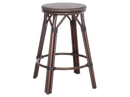 ΣΚΑΜΠΟ ΑΛΟΥΜΙΝΙΟΥ ΜΕΣ.ΥΨΟΥΣ CHINO HM6286.01 BAMBOO LOOK & TEXTILENE ΚΑΦΕ 43x43x65Υεκ