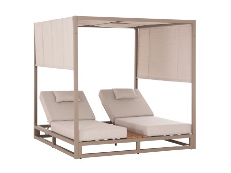 ΔΙΠΛΗ ΞΑΠΛΩΣΤΡΑ ΑΛΟΥΜΙΝΙΟΥ ΠΑΡΑΛΙΑΣ ΜΕ ΣΚΙΑΣΤΡΟ GALLANT HM6097.04 ΚΑΠΟΥΤΣΙΝΟ 2x2x2μ