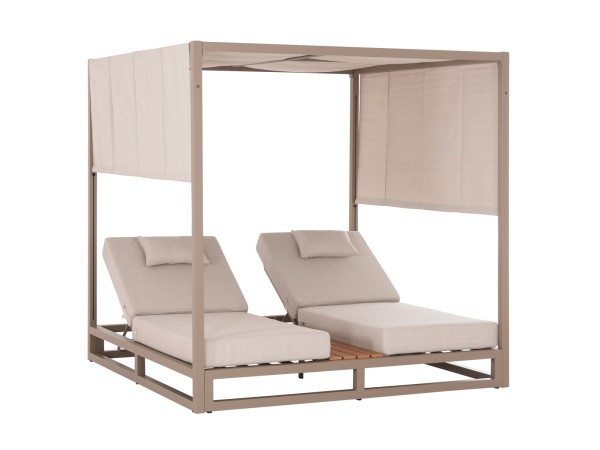 ΔΙΠΛΗ ΞΑΠΛΩΣΤΡΑ ΑΛΟΥΜΙΝΙΟΥ ΠΑΡΑΛΙΑΣ ΜΕ ΣΚΙΑΣΤΡΟ GALLANT HM6097.04 ΚΑΠΟΥΤΣΙΝΟ 2x2x2μ